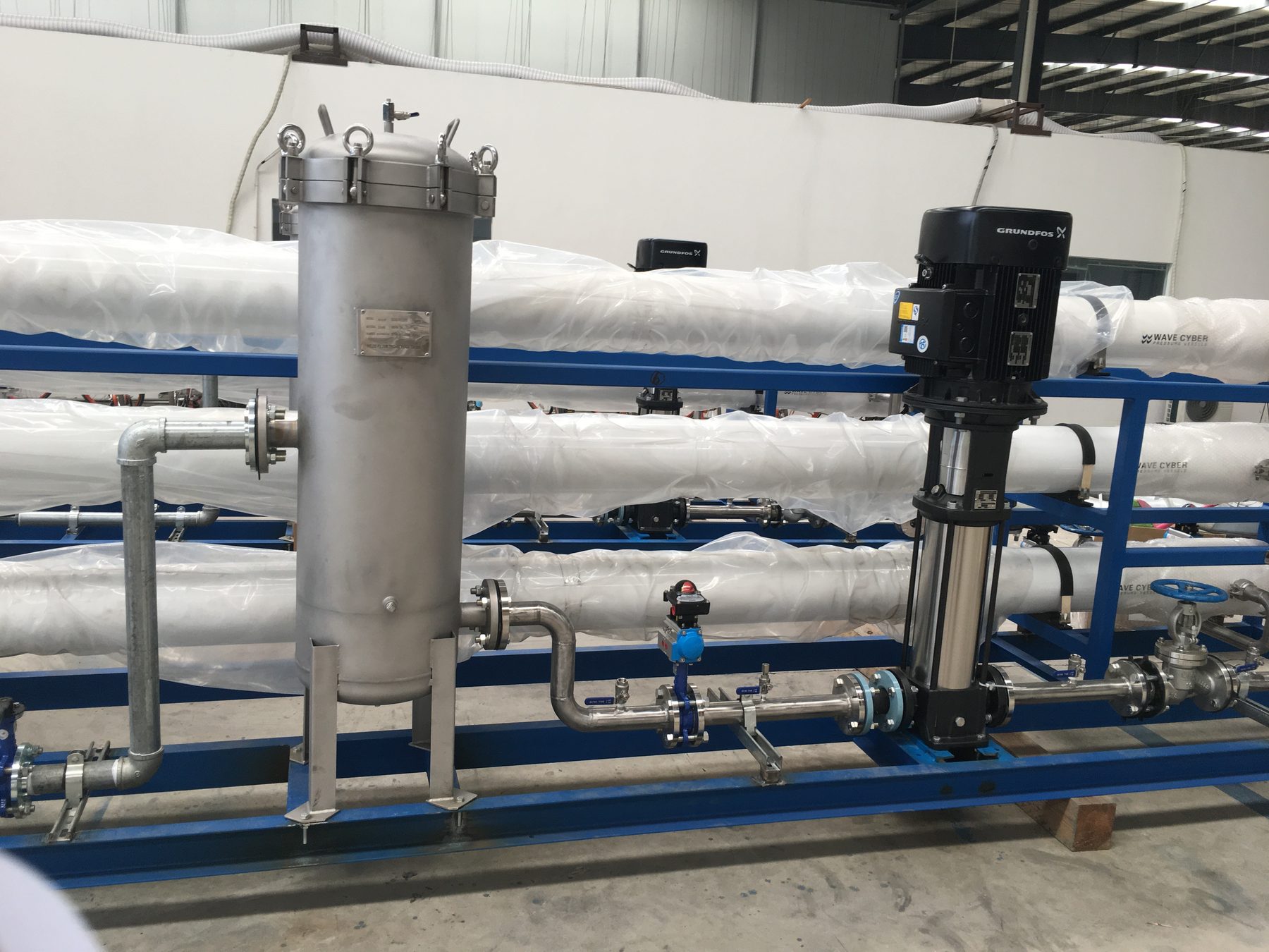 MIT Water RO skid stainless steel piping detail