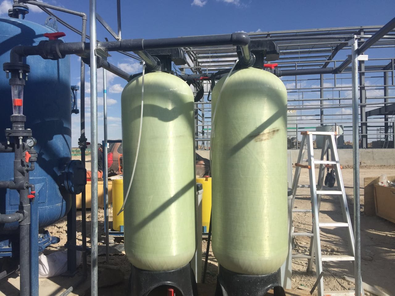FRP pretreatment vessels installed on site